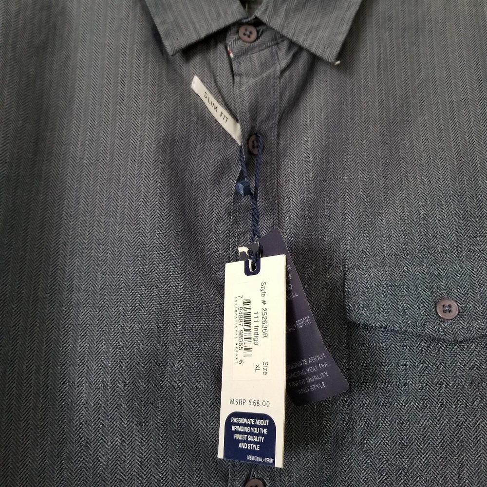 INT'L REPORT Men's button down shirt Slim fit XL - Picture 4 of 7